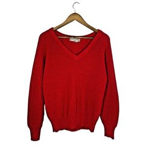 Retrospective Women's Size Small Red Knit Long Sleeve Sweater Vintage